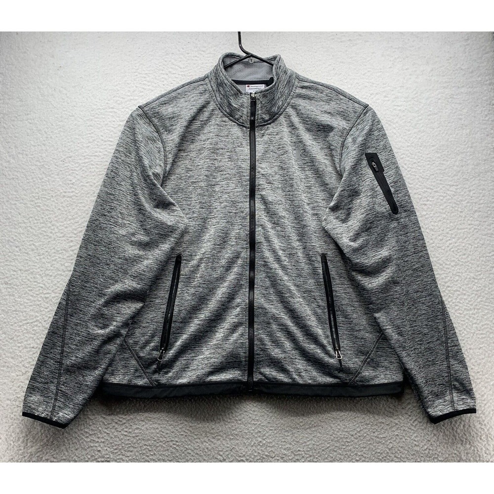 Champion Activewear Jacket Mens 2XL XXL Duo Fold Thermal Lining Heather Gray